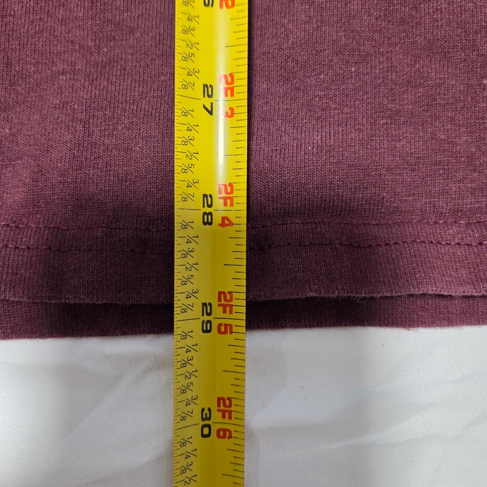 Vintage Champion Mens Big C Logo Patch T-Shirt Burgundy Cotton Crew Neck Large - Picture 8 of 8